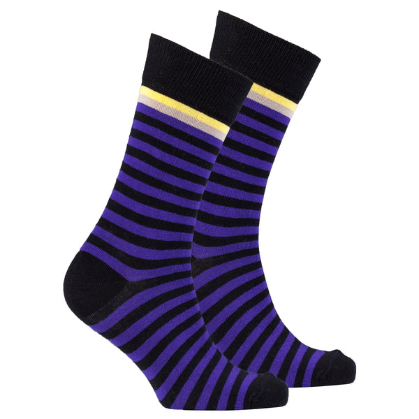 Men's Solid Purple Stripe Socks