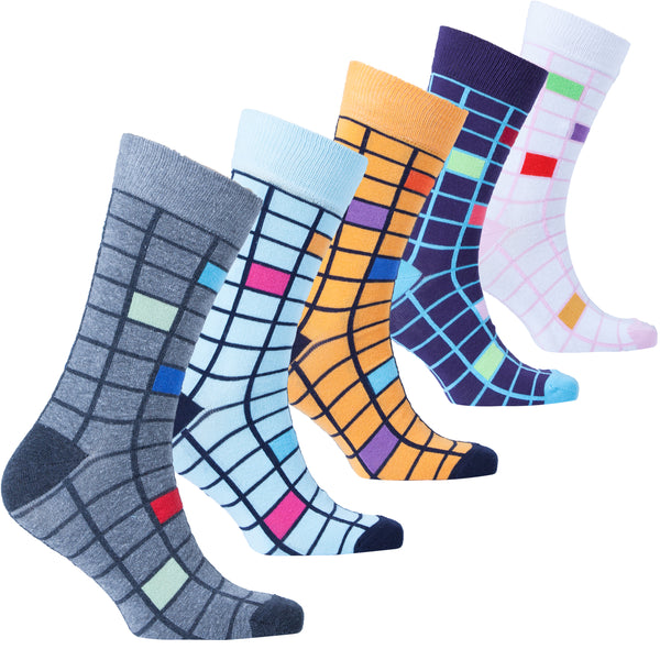 Multi Color Men Basic Color Block 5in1 Liner Socks - Men Socks  PHPN457M24IYMIX43-46