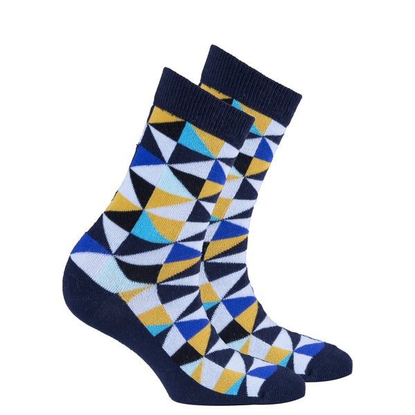 Women's Navy Triangle Socks - Socks n Socks
