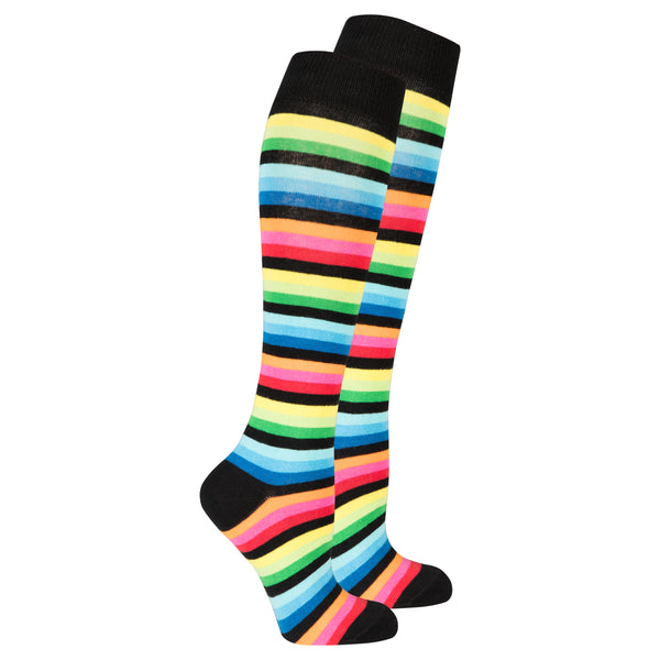 Women's Multicolor Stripe Knee High Socks - Socks n Socks