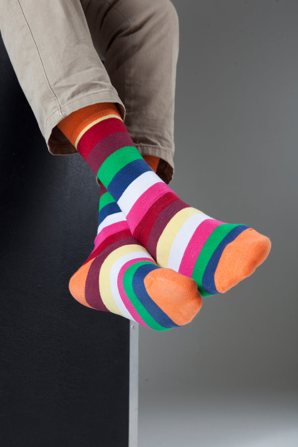 Men's Pumpkin Stripe Socks - Socks n Socks